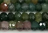 CAA5916 15 inches 4*6mm faceted rondelle Indian agate beads