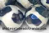 CAA5937 8mm, 10mm & 12mm faceted round AB-color tibetan agate beads