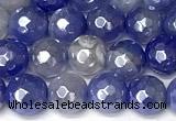 CAA5940 15 inches 6mm faceted round AB-color banded agate beads