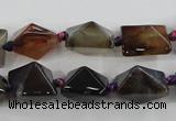 CAA603 15.5 inches 13*13*15mm pyramid dragon veins agate beads