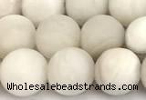 CAA6077 15 inches 8mm round matte white crazy lace agate beads