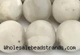 CAA6078 15 inches 10mm round matte white crazy lace agate beads