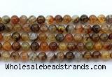 CAA6112 15.5 inches 8mm round dragon vein agate gemstone beads