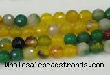 CAA708 15.5 inches 6mm faceted round fire crackle agate beads