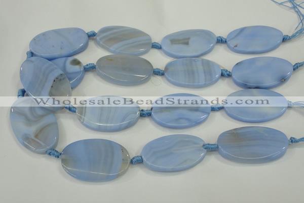 CAA744 15.5 inches 25*40mm oval blue lace agate beads wholesale