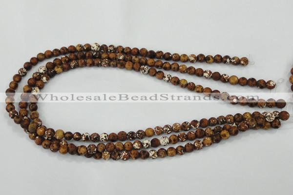 CAA750 15.5 inches 8mm round wooden agate beads wholesale