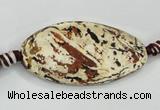 CAA761 15.5 inches 21*40mm twisted oval wooden agate beads