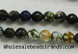 CAA792 15.5 inches 8mm faceted round fire crackle agate beads