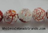 CAA812 15.5 inches 16mm faceted round fire crackle agate beads