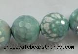 CAA823 15.5 inches 20mm faceted round fire crackle agate beads