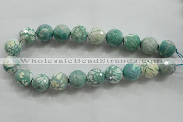 CAA823 15.5 inches 20mm faceted round fire crackle agate beads