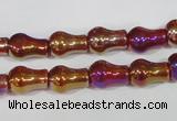 CAA881 15.5 inches 8*12mm pear-shaped AB-color red agate beads