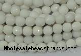 CAA92 15.5 inches 4mm faceted round white agate gemstone beads