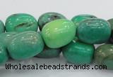 CAB04 15.5 inches 12*20mm nugget green grass agate gemstone beads