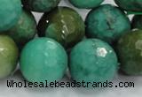 CAB12 15.5 inches 18mm faceted round green grass agate gemstone beads