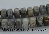 CAB140 15.5 inches 7*10mm roundel bamboo leaf agate beads