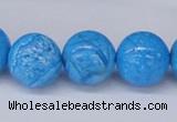 CAB223 15.5 inches 14mm round blue crazy lace agate beads