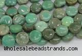 CAB25 15.5 inches 8mm coin green grass agate gemstone beads