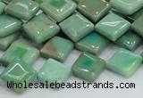 CAB27 15.5 inches 10*10mm diamond green grass agate gemstone beads