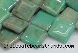 CAB28 15.5 inches 16*16mm diamond green grass agate gemstone beads