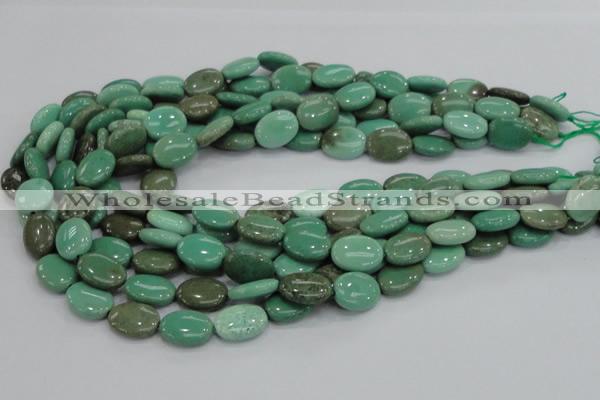 CAB30 15.5 inches 12*16mm oval green grass agate gemstone beads