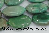 CAB31 15.5 inches 18*25mm oval green grass agate gemstone beads