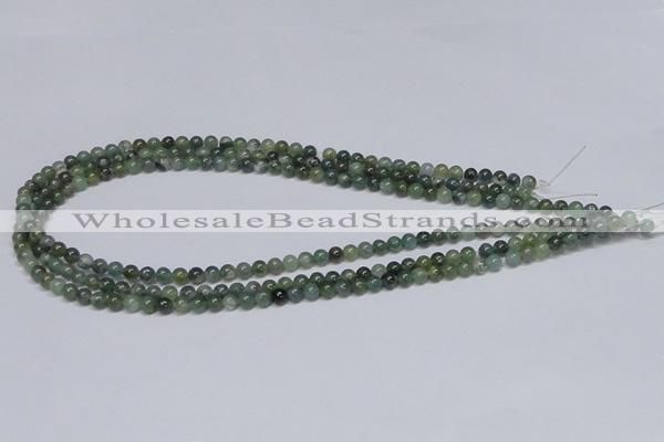 CAB382 15.5 inches 4mm round moss agate gemstone beads wholesale