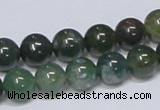 CAB385 15.5 inches 10mm round moss agate gemstone beads wholesale