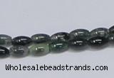 CAB387 15.5 inches 5*8mm rice moss agate gemstone beads wholesale