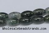 CAB389 15.5 inches 8*12mm rice moss agate gemstone beads wholesale