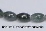 CAB390 15.5 inches 10*15mm rice moss agate gemstone beads wholesale