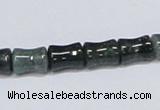 CAB394 15.5 inches 8*10mm bamboo shape moss agate gemstone beads