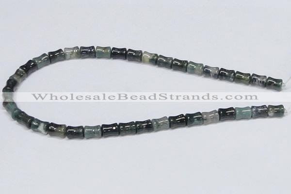 CAB394 15.5 inches 8*10mm bamboo shape moss agate gemstone beads