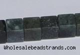 CAB399 15.5 inches 12*12mm cube moss agate gemstone beads wholesale