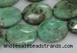 CAB40 15.5 inches 15*20mm faceted oval green grass agate beads