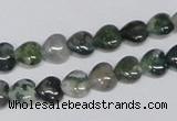 CAB404 15.5 inches 8*8mm heart moss agate gemstone beads wholesale