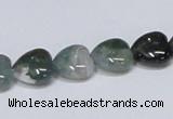 CAB406 15.5 inches 12*12mm heart moss agate gemstone beads wholesale