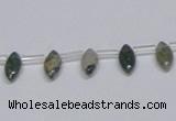 CAB411 15.5 inches 5*10mm horse eye moss agate gemstone beads