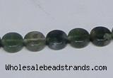 CAB419 15.5 inches 10mm coin moss agate gemstone beads wholesale