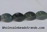 CAB420 15.5 inches 8*12mm twisted rice moss agate gemstone beads