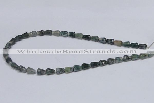 CAB424 15.5 inches 7*10mm faceted teardrop moss agate gemstone beads