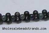 CAB427 15.5 inches 6*12mm bone-shaped moss agate gemstone beads