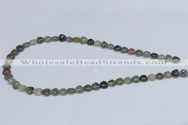 CAB452 15.5 inches 8*8mm heart indian agate gemstone beads