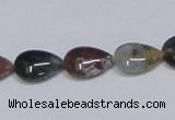 CAB460 15.5 inches 10*14mm flat teardrop indian agate gemstone beads