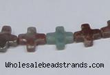 CAB461 15.5 inches 12*12mm cross indian agate gemstone beads