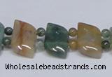 CAB468 15.5 inches horse eye & round double-drilled indian agate beads