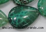 CAB56 15.5 inches 30*40mm flat teardrop peafowl agate gemstone beads