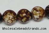 CAB612 15.5 inches 14mm round leopard skin agate beads wholesale