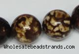 CAB615 15.5 inches 20mm round leopard skin agate beads wholesale