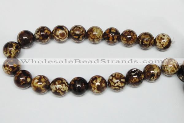 CAB615 15.5 inches 20mm round leopard skin agate beads wholesale